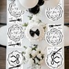 Avezano 96pcs Black Bow Plates and Napkins Black Bow Birthday