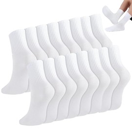 8 Pares Calcetas Calcetas Blancas, Blancas Mujer, Calcetines Blancos Mujer, Calcetines Blancos, Adecuado Para Diversos Entornos Deportivos y De Ocio(Blanco)