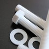 10x White Hex Head Screws Polypropylene (PP) Plastic Nuts and