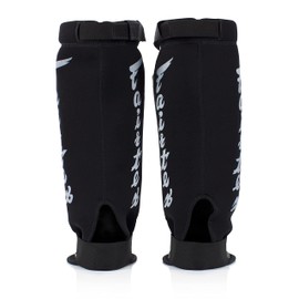 Fairtex SP6 Muay Thai Shin Guards for Men, Women, Kids | Shin Guards Made with neoprene material & are Premium, Lightweight & Durable | Reinforced Paddings on The shins (White/Black/Xlarge)