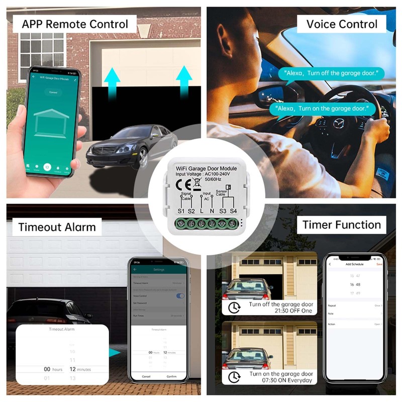 Smart WiFi Garage Door Opener - Bryxium Universal Wireless Remote