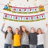 Train Theme Happy Birthday Banner, Party Decoration, Blue and Red,Party