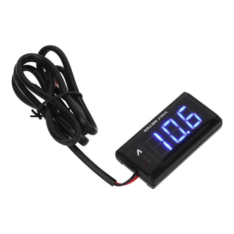 Universal LCD Motorcycle Voltmeter Ultra Thin Waterproof Voltmeter with Left