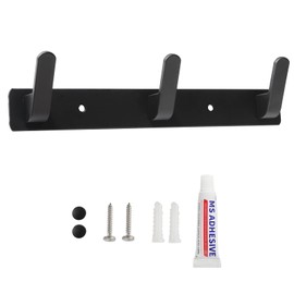Sevenpers Coat Hook, Wall and Door Coat Rack, Aluminium Towel Hook, Wall Coat Rack with for Kitchen, Bathroom (3 Hooks)