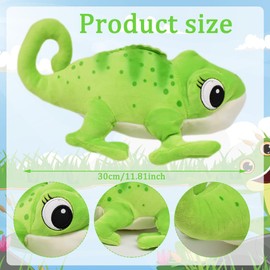 NTEVXZ Chameleon Plush Toy Green Chameleon Cuddly Toy Simulation Lizard Plush Toy Lizard Doll Birthday Gift for Boys Girls Children 30 cm