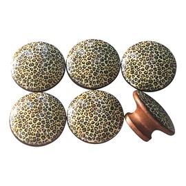 Twisted R Design Cabinet Knobs, Knobs for Kitchen Cabinets and Drawers, Matching Cabinet Knobs and Pulls, 1.5" Dresser Knobs (Set of 6 Cheetah Print Wood Knobs)