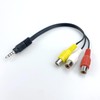 FANTIA 3.5mm to 3 RCA AV Adapter Cable - Black,