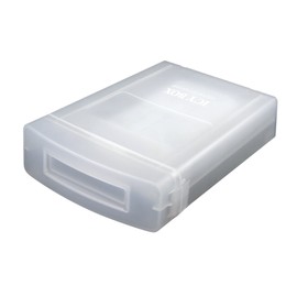 ICY BOX IB-AC602a Plastic Protective Box for 3.5 Inch (8.9 cm) Hard Drives, Stackable (Transparent/Matt), Translucent, for 3.5 Inches