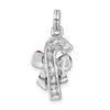 Precious Accents Sterling Silver Rhodium-plated Enamel Candy Cane Charm