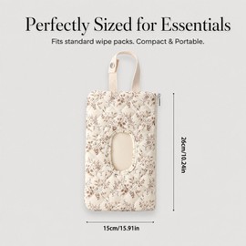 Floruvia 1 Custodia Trapuntata per salviette umidificate, Porta salviette umidificate per Bambini da Appendere, Custodia Portatile per salviette per Passeggino Auto Viaggio (Motivo Floreale)
