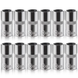 [12pcs] Durable 8mm Socket, 1/4 socket set,Shallow Socket 1/4 Inch Drive 8mm 6 Point, CORROSION RESISTANCE