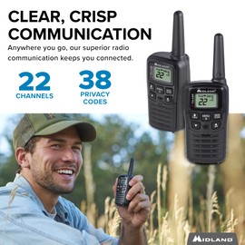 Midland® T10 X-TALKER Two-Way Radios - 22 Channel- Extended Range Walkie-Talkies, 38 Privacy Codes - Best Kids Camping Radio - 2 Pack