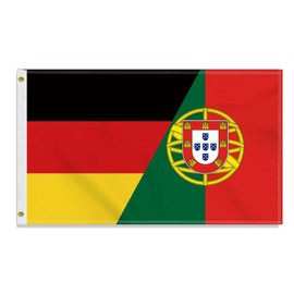 Large 90 x 150 cm Germany Portugal Flag, Large 150D German Portugal Friendship Banner, Durable Germany Flag Doube Side Print Decor Brass Eyelets Large Portugal