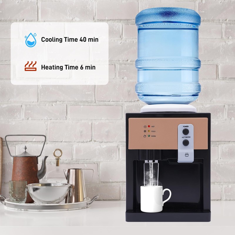 YIPONYT Top Loading Countertop Water Cooler Dispenser, 3 Temperature Settings
