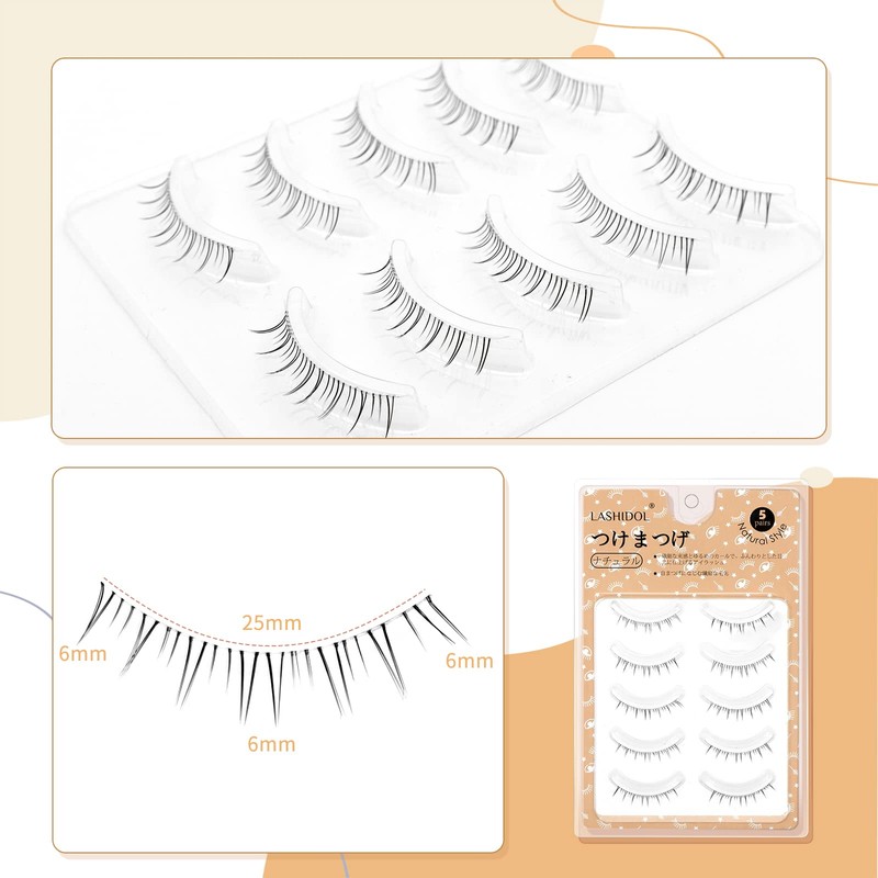 LASHIDOL False Eyelashes, Natural Eyelashes, Lower Eyelashes, False Eyelashes, Thin