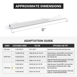 AA-Racks Steel 57" Ladder Rack Wind Deflector,Van Rack Accessory for Model X202 Series White
