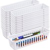 Domensi 24 Pcs Slim Plastic Storage Baskets Tray for Organizing