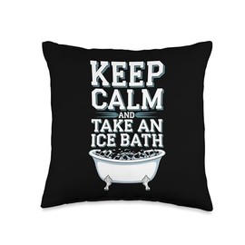 Ice Bath and Cold Shower Wellness Cold Therapy Recovery Tee Throw Pillow