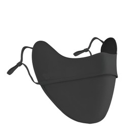 FuYuland UV 99% Reduction, 3D Small Face x Contact Cooling Mask, Sunburn Protection, Breathing Holes & Ear Adjustment, Comfortable for Sports, Washable, No Suffocation, No Earaches, Unisex (Black)