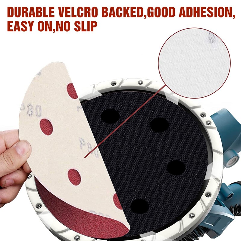 KONGMING 225mm Sanding Discs 25pcs 6 Hole Grit P60 9
