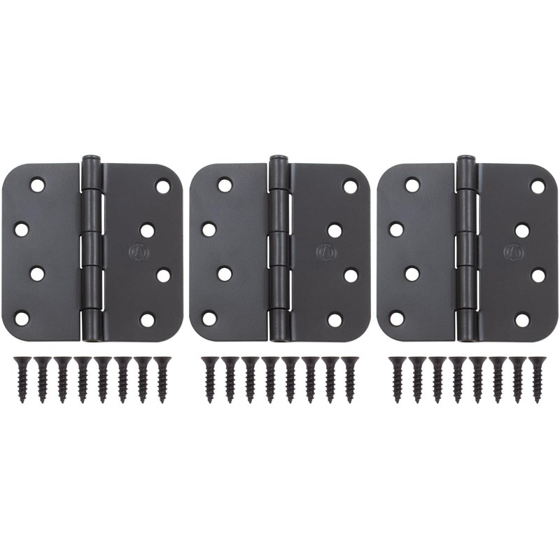 Stone Harbor Hardware 4" Door Hinges, 5/8" Radius Corner, Matte