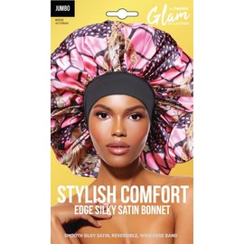 DONNA Stylish Edge Reversible Silky Bonnet, Shower Cap for Women Silk Bonnet for Sleeping Satin Bonnet Jumbo VICTORIAN