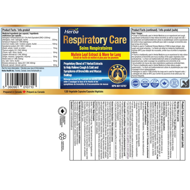 Herba Herba Lung Supplement with Mullein Leaf Extract for Lung