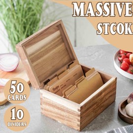 InnoBeta Great Grandma Gifts Recipe Box, Recipe Card Holder Box with 50 4x6 inch Recipe Cards, 10 Dividers, Recipe Organizer for Christmas, Birthday, Mother's Day