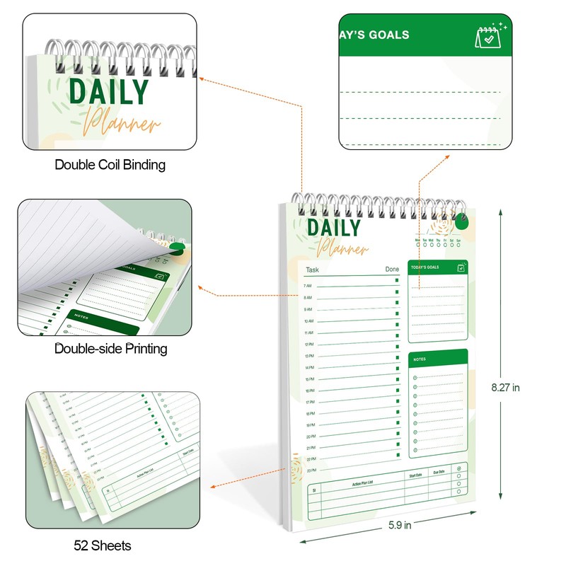 To Do List Notebook Daily Planner A5 CheckList Pad 52