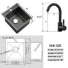 15X17 Drop In Black Bar Sink With Faucet, Gabhar 15x17