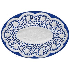 VEPATIM 1000 Decorative Lace Oval Mocha Doilies White 18 x 13 cm