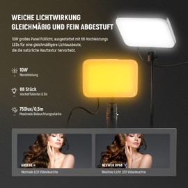 NEEWER Basics 3er Pack LED Videolicht Panel Schreibtischleuchte, Videokonferenz Beleuchtung Set mit Desktop Stativ/Filtern für Webcam Computer Zoom Make up Selfies Streaming Bicolor dimmbar, BP66