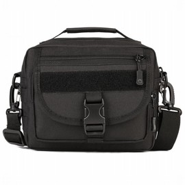 PHOENIX IKKI Dual Purpose Molle Compatible Bag, 6 Colors, Camouflage, Water Resistant Material, Outdoor, Shoulder Bag, Tactical Shoulder Bag, Military, Handbag, Black