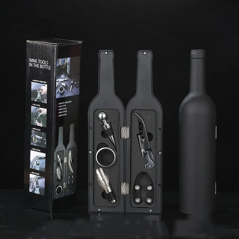 3/5-Piece Wine Opener Accessory Set – Stainless Steel Corkscrew, Foil