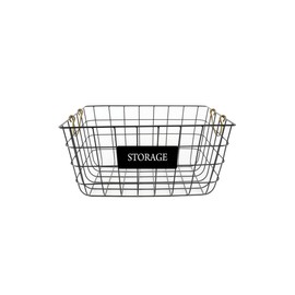 Becki Owens Wire Storage Basket,Metal Basket 16"x12"x7.85",Easy Grab Handles,Farmhouse Organization Decor,Decorative Organizing Bin for Kitchen, Pantry, Bathroom, Laundry Room,Fits on Deep Shelves