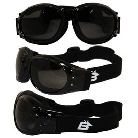 Birdz Eyewear Eagle Motorcycle Goggles (Black Frame/Smoke Lens)