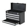 20.5-inch Portable Metal Tool Box with 4 Ball Bearing Slide