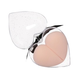 BIUDECO 2pcs Heart Shape Makeup Sponge for Wet and Dry Use Soft Flocking Beauty Blending Eggs for Foundation and Powder Applications