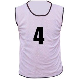 10 MESH BIBS FOOTBALL TRAINING SPORTS BIBS PRINTED NUMBER (1-10 OR number of your choice) Back only (White, Youth (Men's Small to Medium))