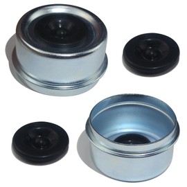 LUXTRKSTO 2PCS 2.44" Trailer Hub Dsut Cap,Trailer Axle Wheel Bearing Dust Cap Cup Grease Cover with 2 Rubber Plugs,Hub Dust Caps for Most 5200 to 6000 Pound Axles Dexter EZ Lube Trailer Camper RV