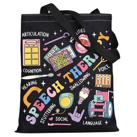 LEVLO Speech Therapy Tote Bag SLP Appreciation Gift Speech Language Pathologist Shoulder Bag SLP Teachers Merchandise, Speech Therapy Tote, M