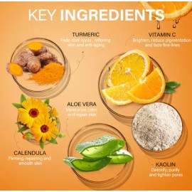 ulluxe ✨ Turmeric Vitamin C Clay Mask 5.29oz Brightening Pore Cleansing Dark Spot Treat