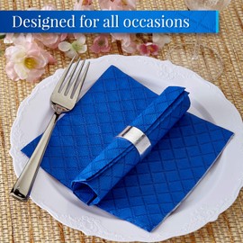 Silver Spoons Cocktail Napkins, Royal Blue 24 Count (Pack of 1)