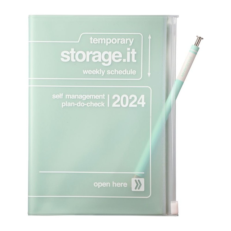 MARK'S 2023/2024 Pocket Calendar B6 Vertical, Storage It, Black