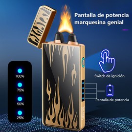 SKRFIRE Rechargeable Electric Lighter Plasma Arc Lighter Outdoor Windproof Flameless Cool Lighter for Candles, Incense, Fireworks (Flame)
