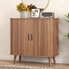 BORNOON Buffet Cabinet with Storage, Curved-Edge Fluted Storage Cabinet Sideboard,