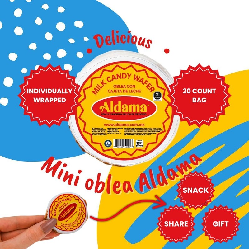 ALDAMA Mini Obleas Milk Candy Wafers – Traditional Mexican Cajeta
