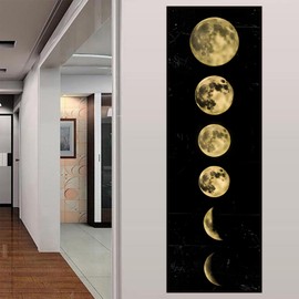 UGZDEA Moon Phases Canvas Poster, Abstract Minimalist Black White Moon Phases Canvas Painting, Living Room Bedroom Decoration Picture without Frame（C,40x120cm）