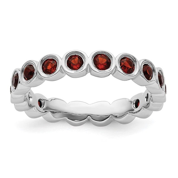 GemApex Eternity Ring Band 925 White Sterling Silver Stackable Expressions