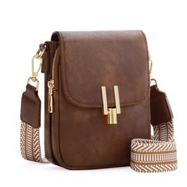 GOIACII Phone Purse Small Crossbody Bags for Women Travel Wallet RFID Blocking Light Brown